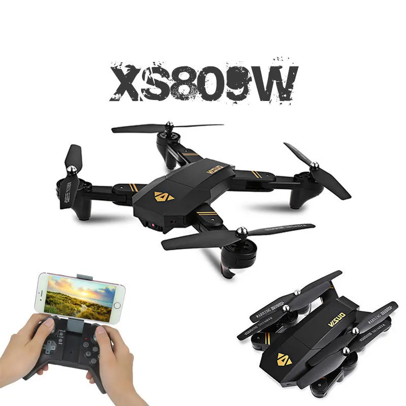 Квадрокоптер Visuo Xs809w Xs809hw складной мини Дрон для селфи с Wi Fi камерой 0 3 МП/2 МП