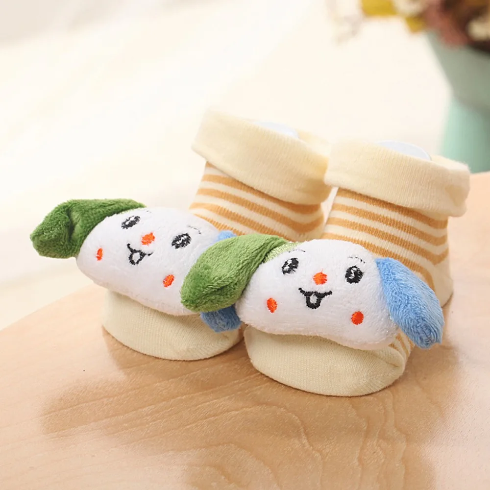 Милые носки для новорожденных с героями мультфильмов calcetines/детские Нескользящие зимние теплые носки для маленьких девочек и мальчиков; тапочки; ботинки; meias A2