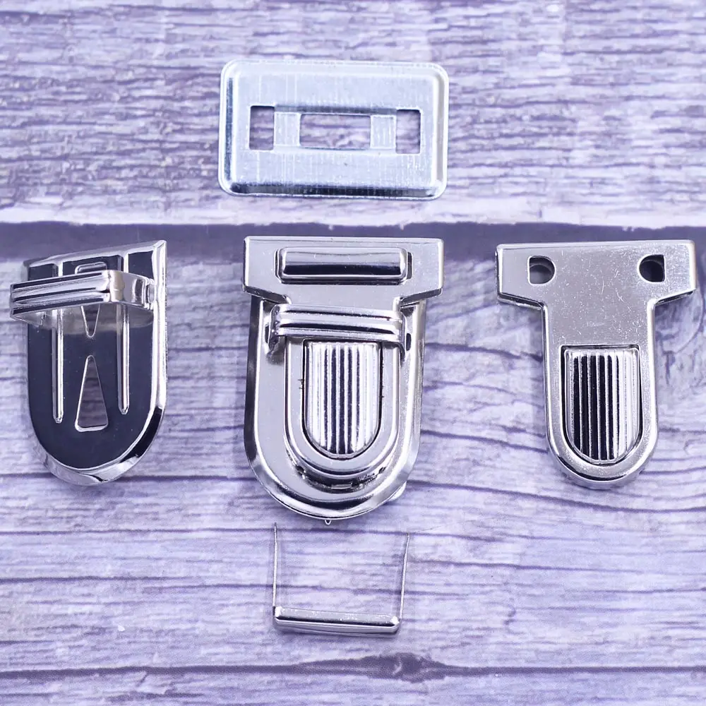 

30Sets Purse Clasps Handbag Press Push Closure Pouch Bag Tongue Locks Briefcase Spring Lock Luggage Hardware Parts 34x25mm