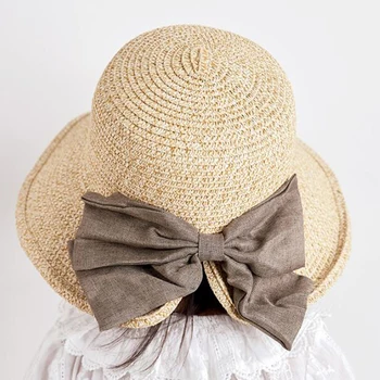 

Summer Kids Straw Hats Baby Girls Holiday Hat Children Breathable Sunscreen Beach Sun Hat Bonnet