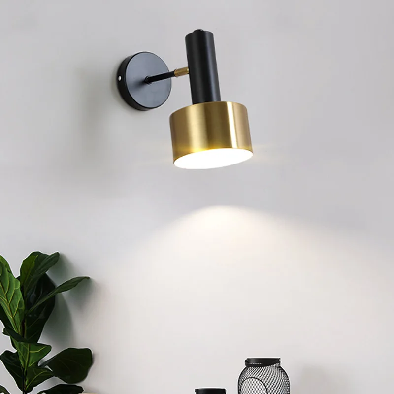 Lampada Da Parete Moderna Nordica E27 Led 110V 220V Sconce Light Gold Black Indoor Home Kitchen Camera Da Letto Soggiorno Decor Illumine Fixture
