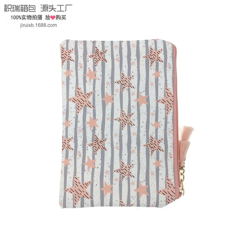 

2018 New Style Hipster Star PU Purse Tassels Clutch Document Package Cosmetic Bag