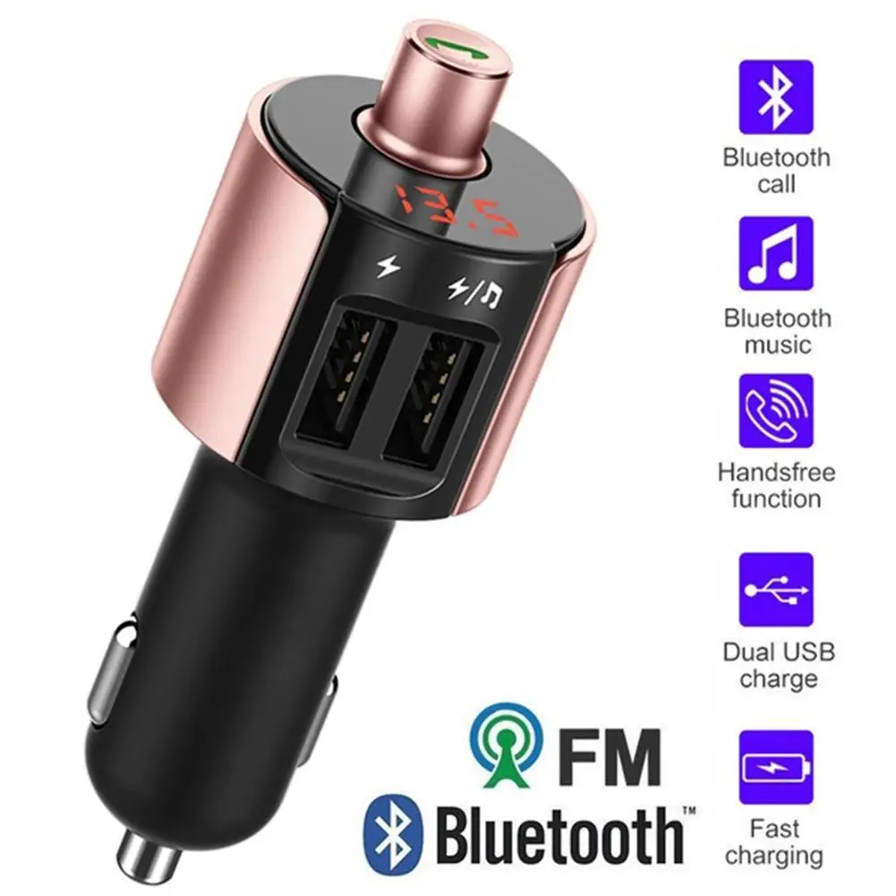 Переходник USB для зарядки в машине автомобильный комплект громкой связи беспроводной Bluetooth fm-передатчик ЖК MP3 плеер USB зарядное устройство Hands Free