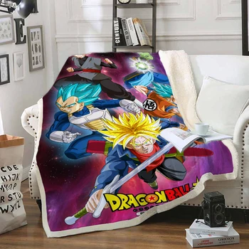 

3D Dragon Ball Z Blanket Super Saia Print Sherpa Blanket on Bed Kids Girl Flower Home Textiles Dreamlike