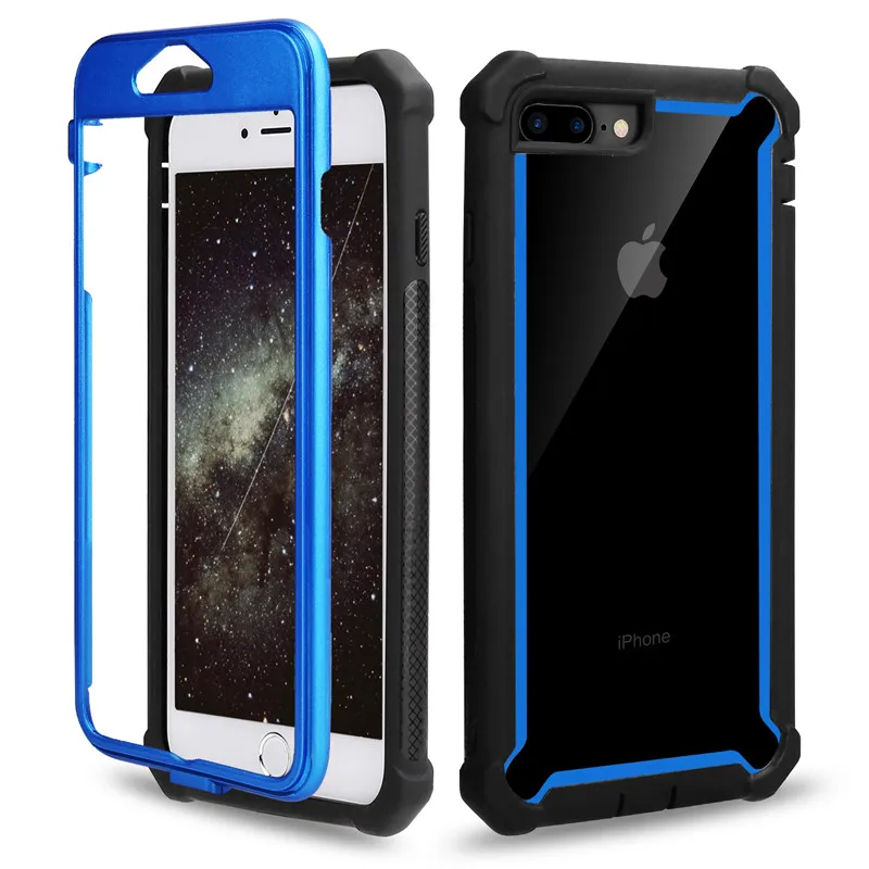 iPhone 11Promax 6 8 7 Plus X XR XSMAX Front&Back 360 Full Body Protection Case Colorful TPU Bumper Hybrid Armor Mobile Phone Bag