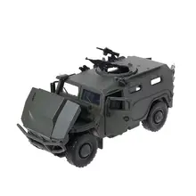 1:32 Alloy Simulation Armored Car Toy Cars Model Light Music Pull Back Boy Gift