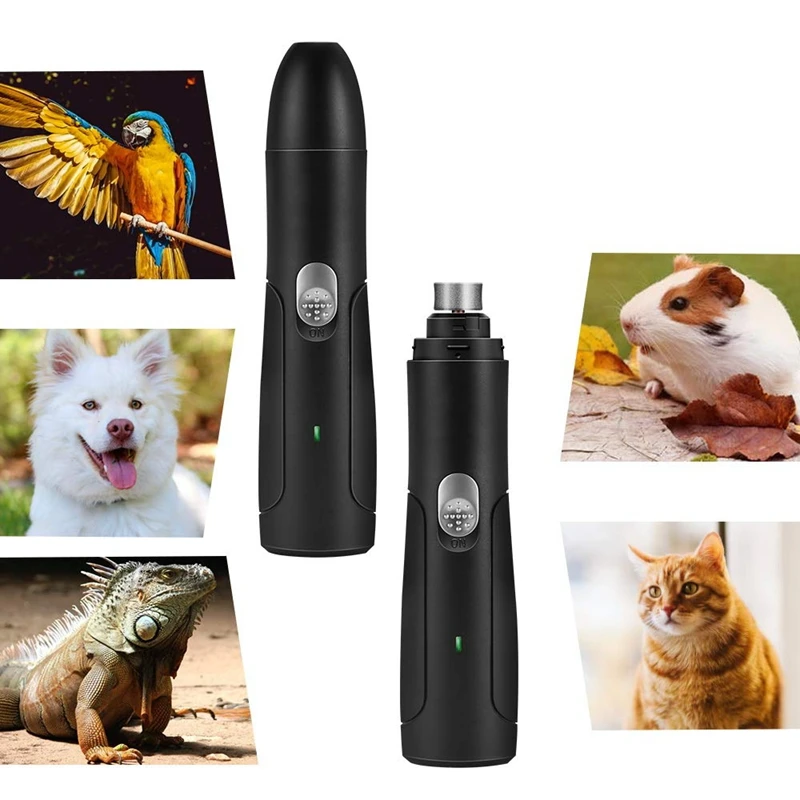 Dog Nail Grinder-Модернизированный 2 скорости тихий USB Перезаряжаемый профессиональный триммер для ногтей для домашних животных уход за лапами и Сглаживание Уход за когтями для