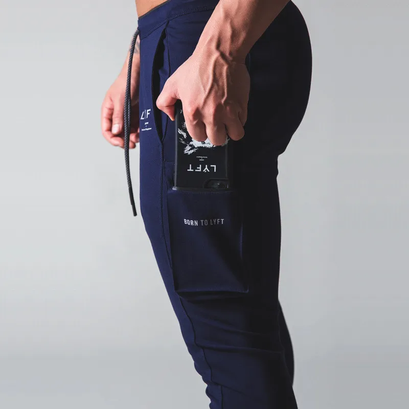 gym joggers for men New Cotton Casual Pants Jogger Fitness Sweatpants Multi-pocket Zipper Trousers Just Zipper Slim Pants fishing pants