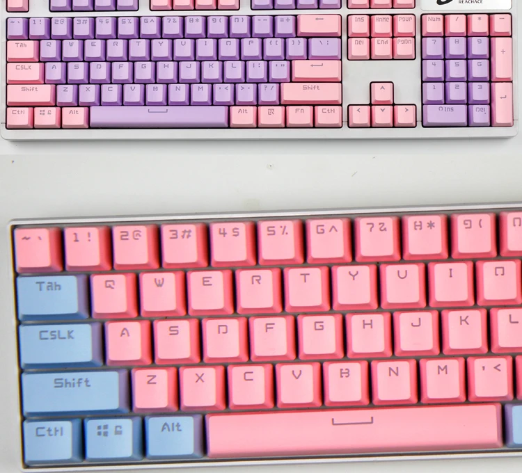 Розовый Фиолетовый Синий механическая клавиатура Ключ Крышка 104/87 keycap ABS Прозрачный ключ крышка для игр механическая клавиатура MX брелки