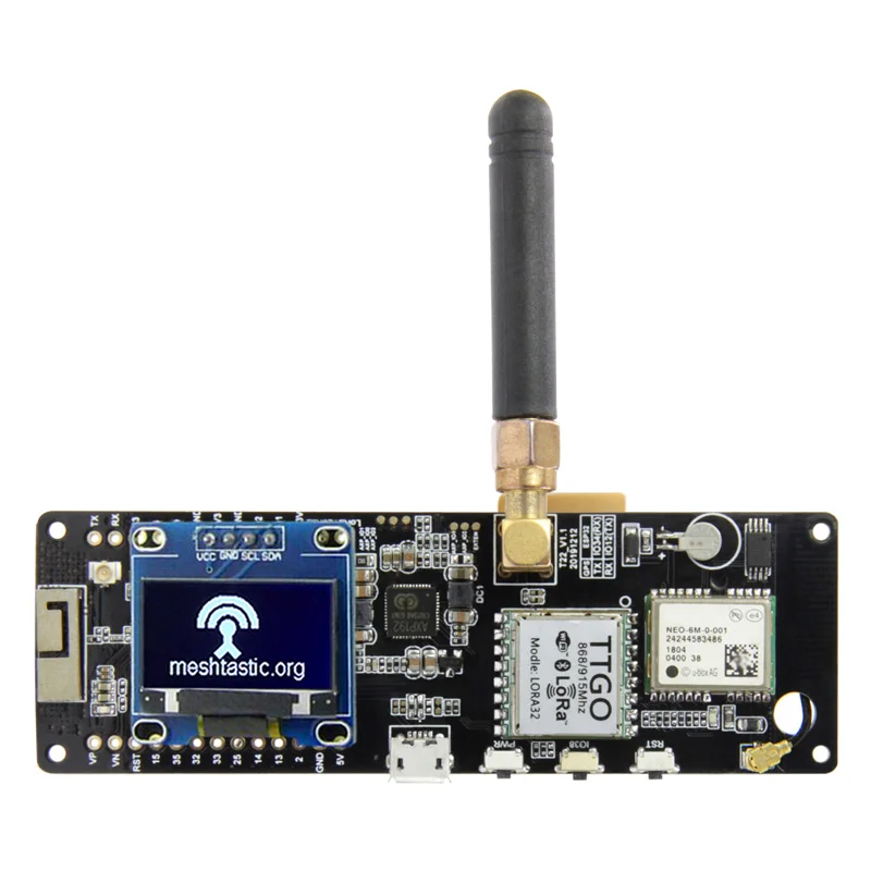 LILYGO® TTGO Meshtastic T-Beam V1.1 ESP32 433/868/915/923Mhz WiFi Bluetooth ESP32 GPS NEO-6M SMA 18650 Battery Holder With OLED