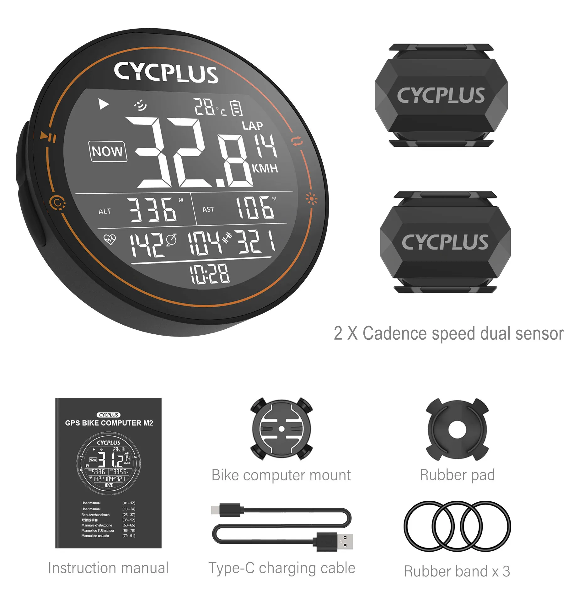 CYCPLUS M2 Cycling Bicycle Accessories GPS Bicycle Computer Wireless ANT+  Bluetooth Waterproof Speedometer Bike Cyclocomputer