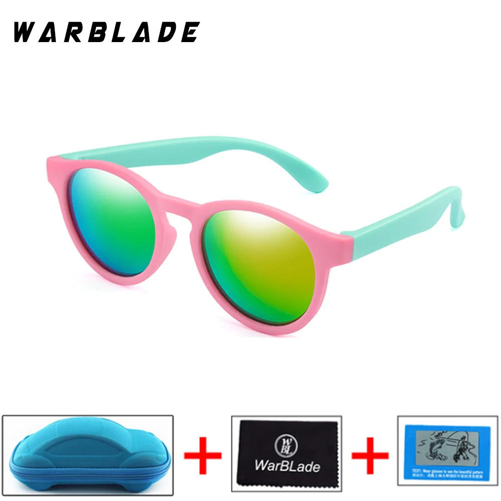 pink green red WBL новые модные детские солнцезащитные очки для мальчиков и девочек, детские поляризованные солнцезащитные очки TR90, силиконовые защитные очки, детские очки UV400 Oculo - Цвет линз: pink green red