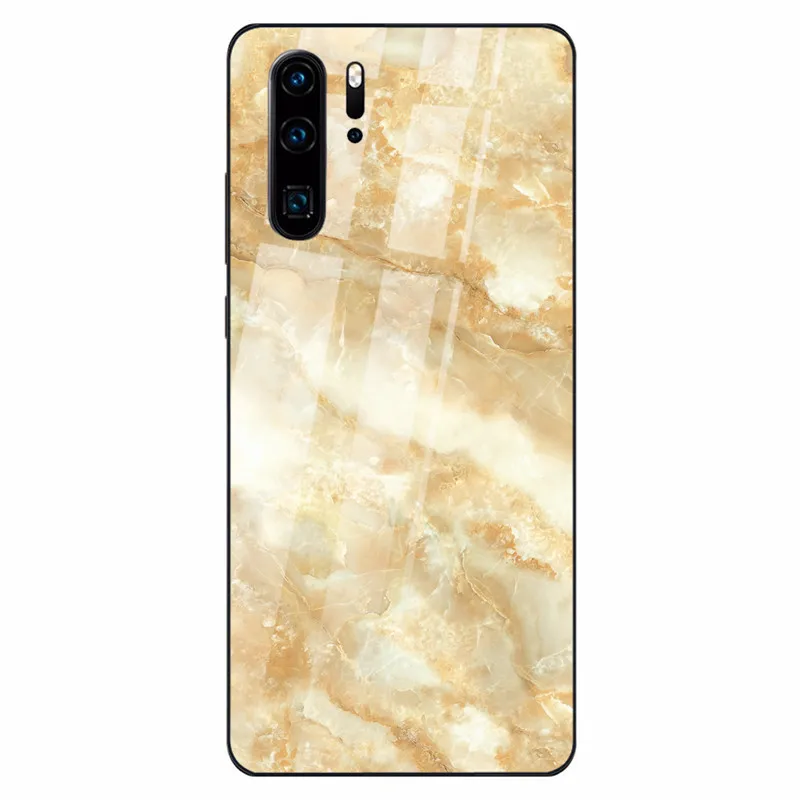 Цветной мраморный чехол для телефона huawei P30 P20 Lite Shookproof закаленное стекло чехол для mate 20 Lite Honor 9 10 Lite 8X MAX Nova 3 - Цвет: 07