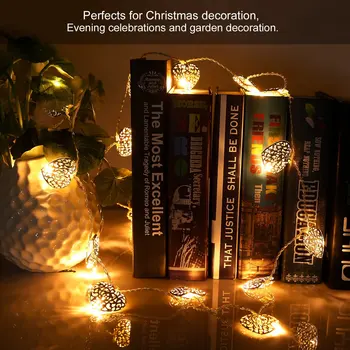 

20LED 2M Silver Heart LED Fairy Light String Lights Battery Powered Warm White Home Christmas Party Wedding Decoration