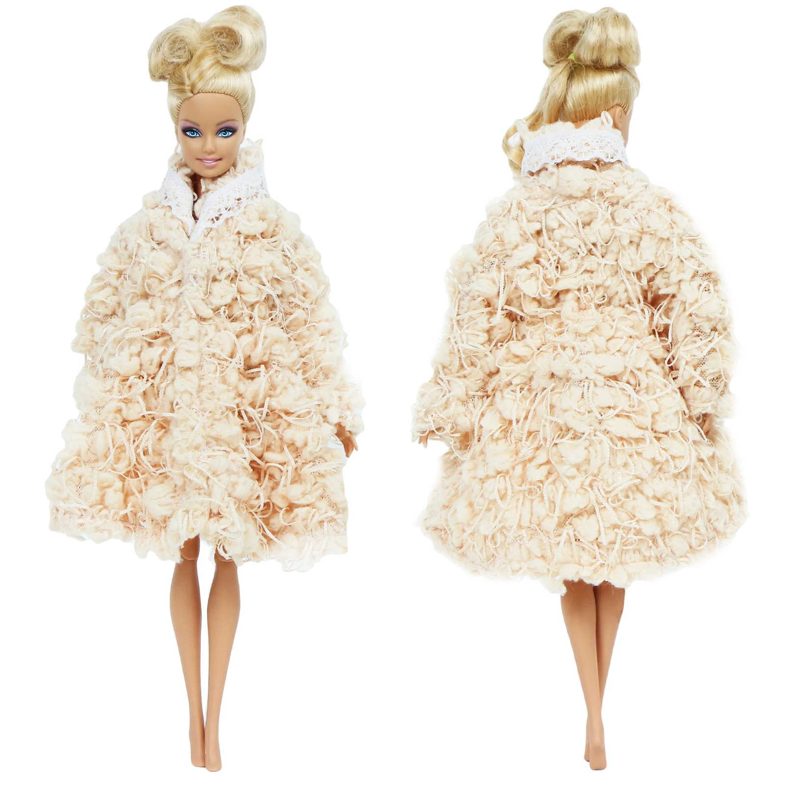 1 комплект, смешанный стиль, меховое пальто с длинными рукавами банный халат, аксессуары для кукольного домика, топы, платье повседневная одежда, Одежда для куклы Барби, детские игрушки