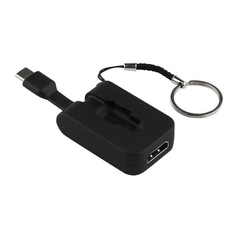 

Mini Foldable Portable Type-C Usb 3.1 Male To Hdmi 4K Female Adapter Converter Connector With Keyring For Mobile Phone Notebook
