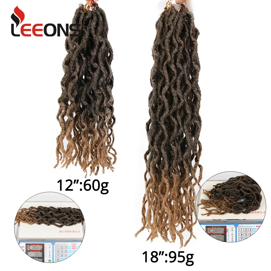 Leeons Высокое качество Мягкие Nu Locs кудрявые вязанные косы 20 стендов/упаковка Ombre