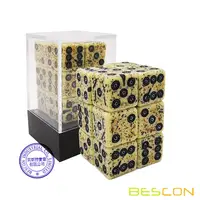 Bescon Old Looking Ancient Bone Dice D6 16mm 12pcs Set, 16mm Six Sided Die (12) Block of Stone Dice 2