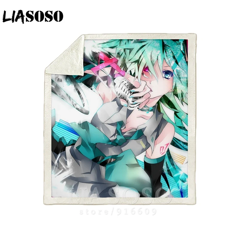 02 Диван-кровать с рисунком офисное Вокалоид Hatsune Miku сексуальные Harajuku набивное одеяло-покрывало детское дорожное одеяло квилт для софы A23 - Цвет: 02