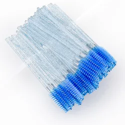 50 Pcs/Pack Disposable Crystal Eyelash Makeup Brush Diamond Handle Mascara Wands Eyelash Extension Tool