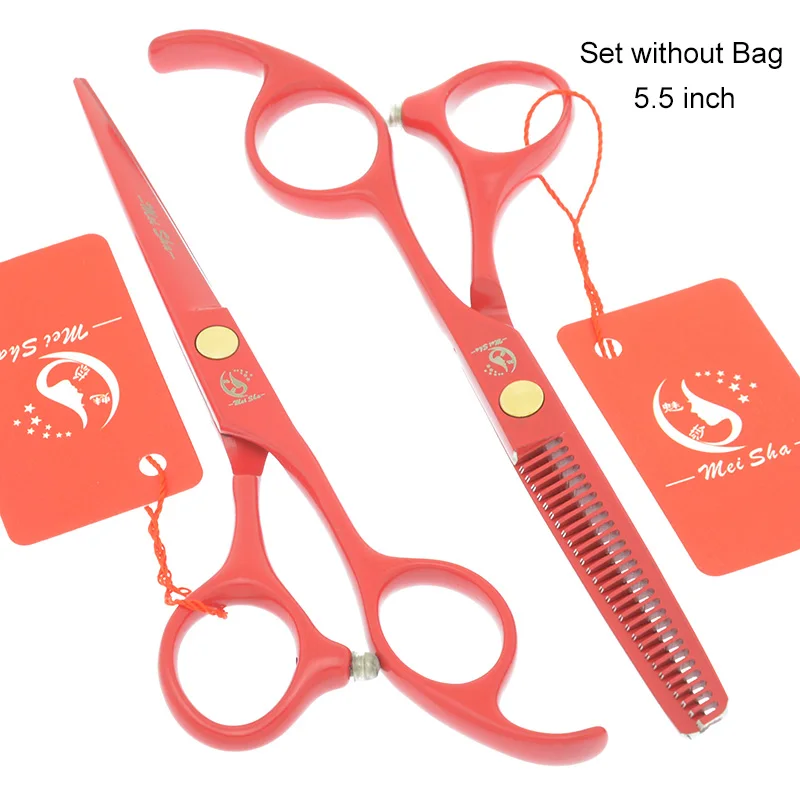 HA0201 no Bag Профессиональные красные ножницы для волос Meisha 5,5 дюймов, Парикмахерские филировочные ножницы для стрижки волос HA0201 - Цвет: HA0201 no Bag