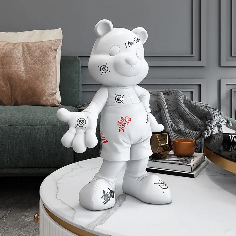 

Маленький медвежонок, ТВ-шкаф рядом с новым домом, подарки, большая напольная декорация для гостиной, светлый роскошный Фотофон