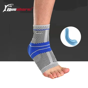 Queshark Professionele 3D Elastische Siliconen Enkel Ondersteunt Brace Fitness Compressie Anti-Verstuiking Sport Protector Enkel Bewakers