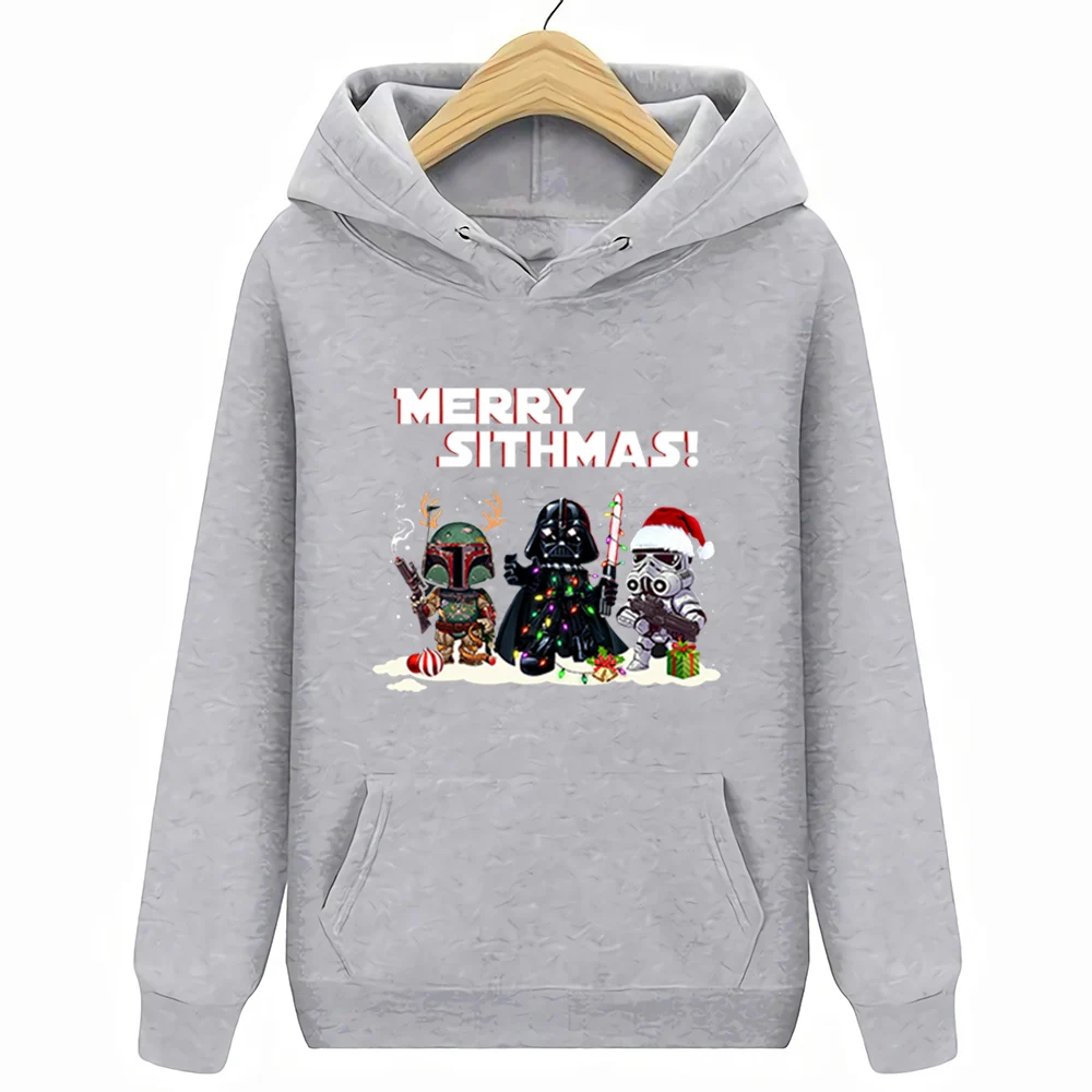 Футболка с надписью «Star Wars Merry Sithmas», Дартом Вейдером, рождественским праздником, хороший подарок - Цвет: Hoodie  gray