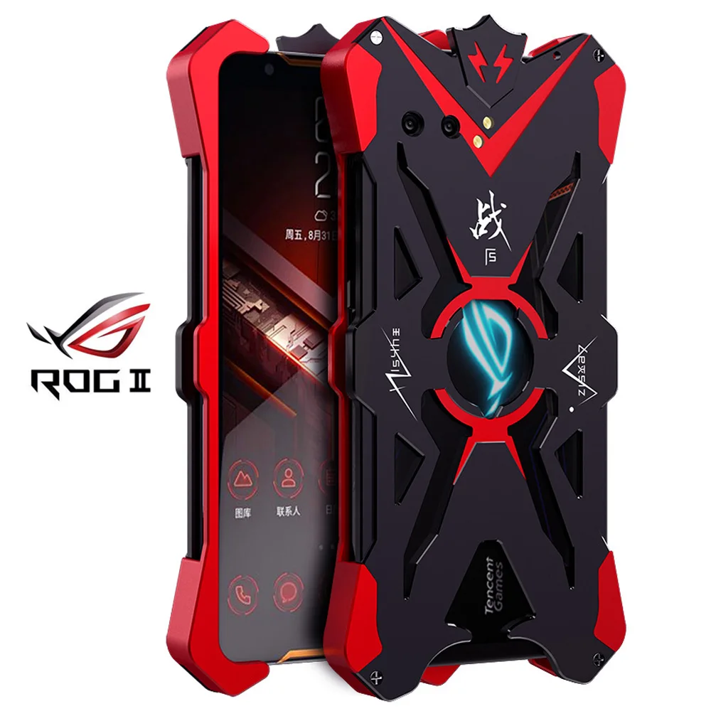 ZIMON Aluminum Metal Body Cover Phone Fundas for ASUS ROG Phone 2 II ZS660KL Case Coque Back Cover Shockproof Shell 6.59''