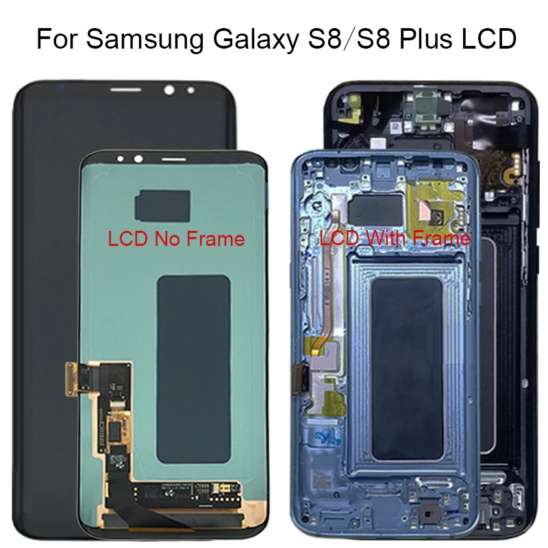 

For Samsung S8 LCD with Frame Replacement for SAMSUNG Galaxy S8 Plus LCD G955 S8 G950 G950F Display lcd Touch Screen Digitizer
