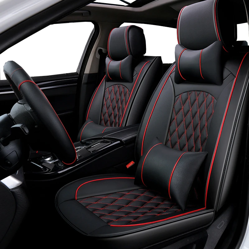 Full Coverage Eco-leather auto seats covers PU Leather Car Seat Covers for Land rover freelander landrover2008 range discovery | Автомобили