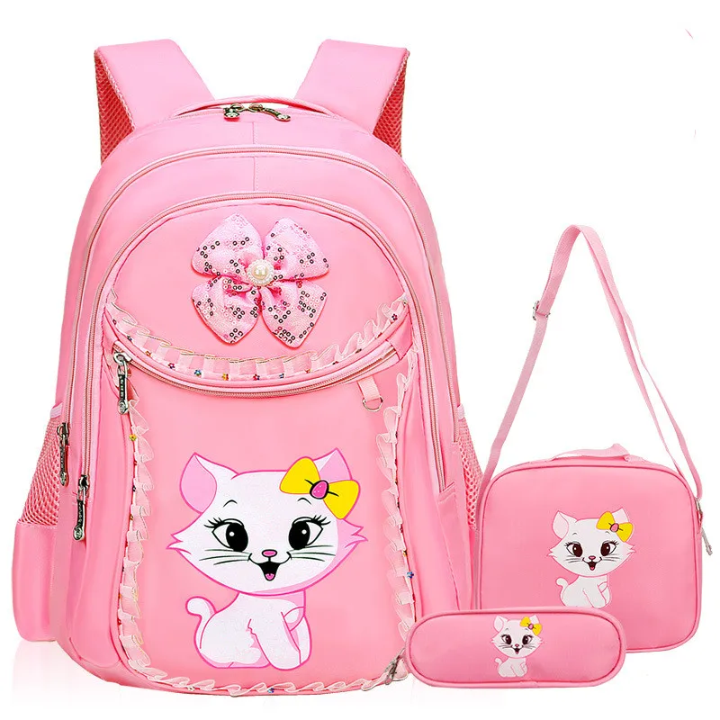 Mochila Backpacks School-Bags Princess Korean Cartoon Infantil Cat Cute Sweet Pupil-Girl