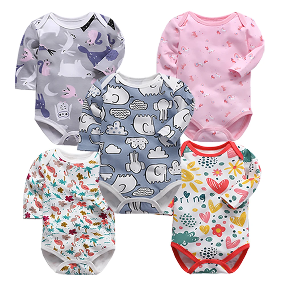 7 5 шт./компл. детские комбинезоны из хлопка, Roupas Menino новорожденных Одежда для девочек с длинными рукавами; комбинезоны для девочек Комбинезон infantis Комплекты одежды - Цвет: 7