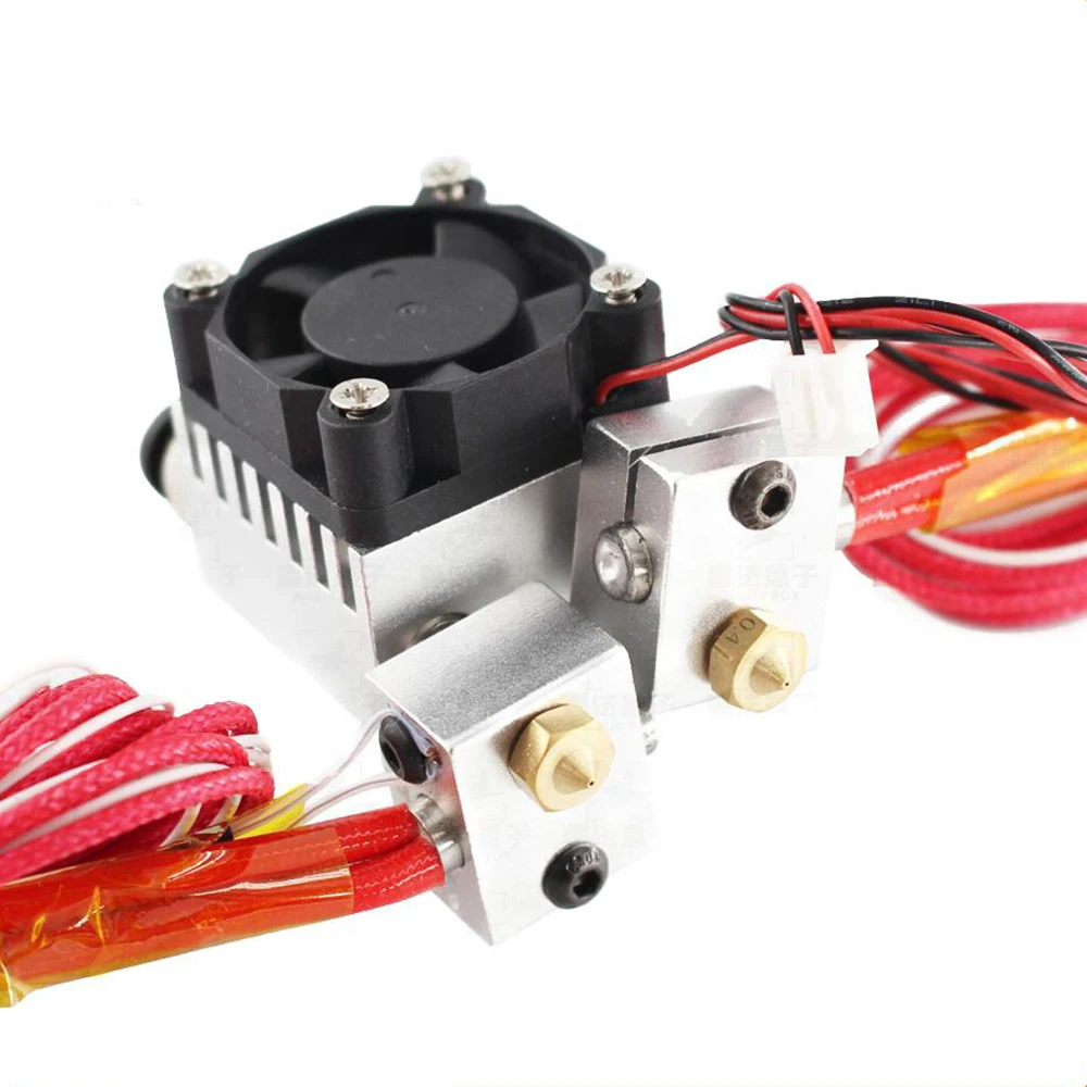 Запчасти для 3D-принтера Chimera Hotend Kit Двойной цвет 2 в 2 экструдер мульти-экструзионный 1,75 мм все металлические V6 двойной экструдер 0,4 мм