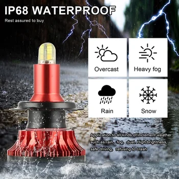 

Car LED Headlight White Replacement Motorcycles 1 Pair 30000LM 65x35mm