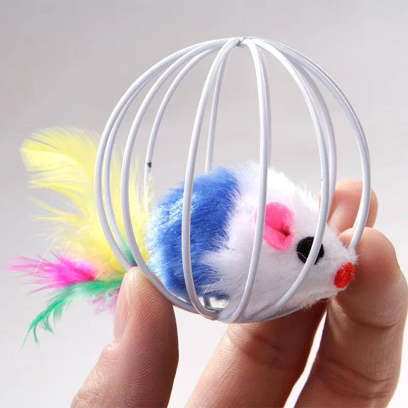 

Plastic Artificial Colorful Cat Teaser Toy Pet Supplies Cat Interactive Toy Stick Feather Wand With Small Bell Mouse Cage Toys