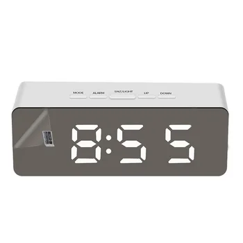 

Multi-functional Mirror with Numbers Clock electronic watch table LED Mirror Clock Makeup Mirror Alarm Clock Electronic Clock