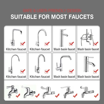 

Anti Splash Filter Faucet 720° Rotate Water Outlet Water Saving Nozzle Sprayer Head with 4-Layer Net Filter Universal