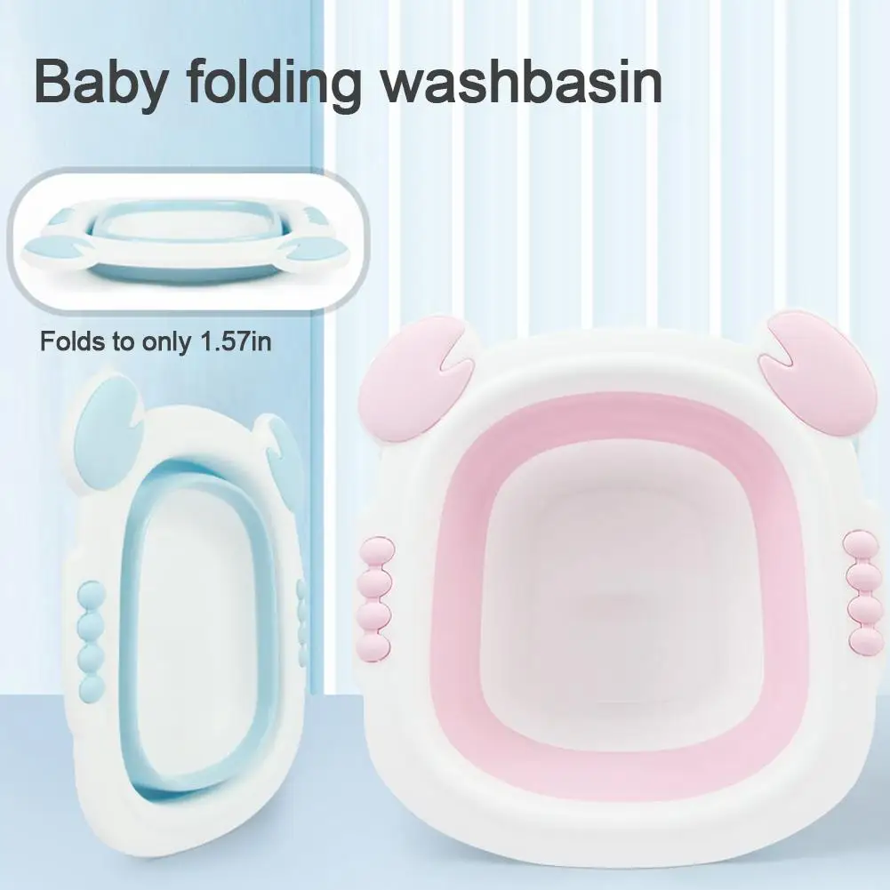 Baby Washbasin Portable Folding Tub Infant Washbasin Collapsible Tourism Newborn Folding Basin Wash Holder Footbath Basin