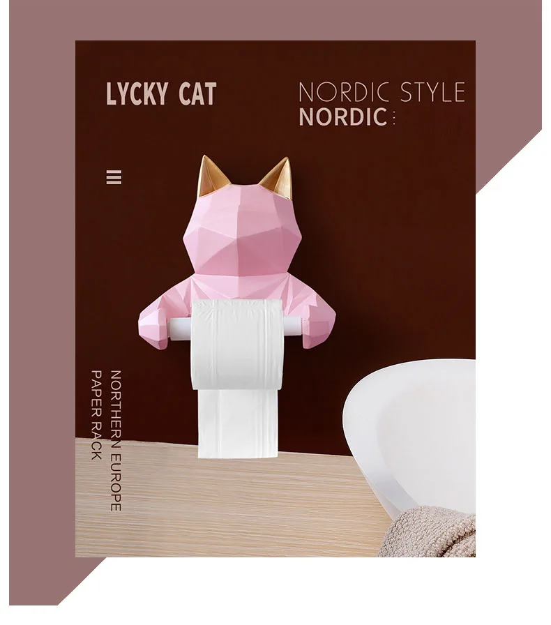 Brawdress Porte-Papier Toilette Créatif Chat – Support Métal Mural Double Induction – Cadeau Idéal Amoureux Des Chats