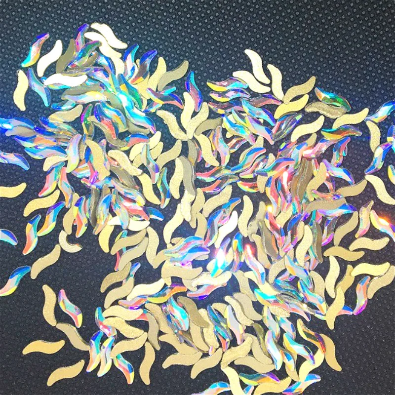 

100Pcs Ab Rainbow Rhinestones Wave Nail art Decorations Glitter Crystal Charms 3d Glass Diamond Flatback Gems Jewelry Diy Crafts