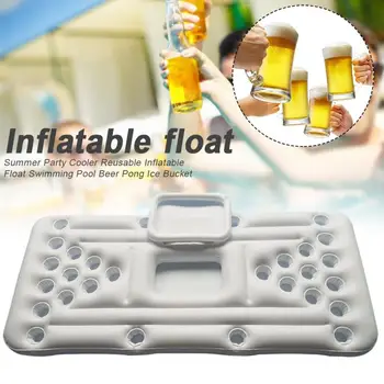 

Entertainment Summer Party Raft Swimming Pool Ice Bucket Beer Pong 28 Cup Holder Reusable Fun Games Foldable Inflatable Float