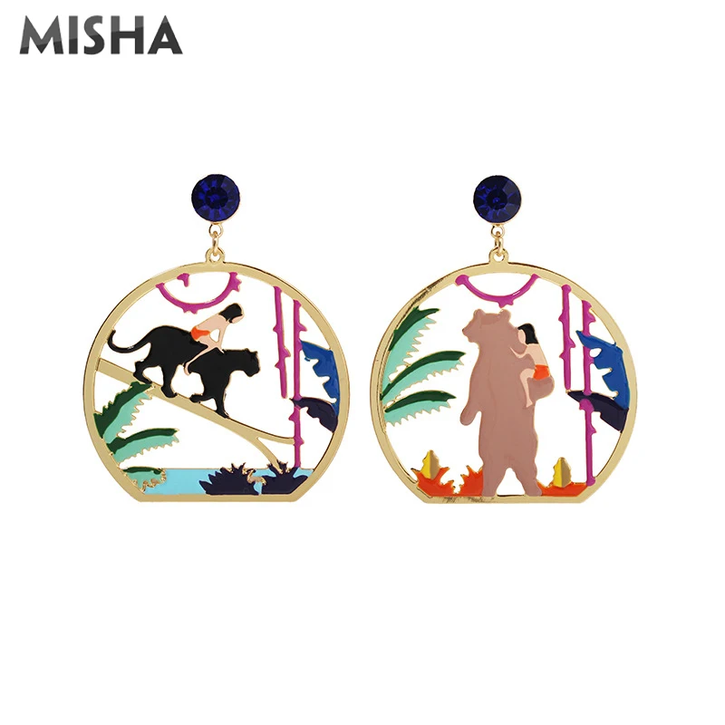 MISHA, винтег, серьги, женская серьга-подвеска, милый лес, детский дизайн, ручная работа, эмаль, глазурованные украшения для девочек, женская серьга, набор L1017