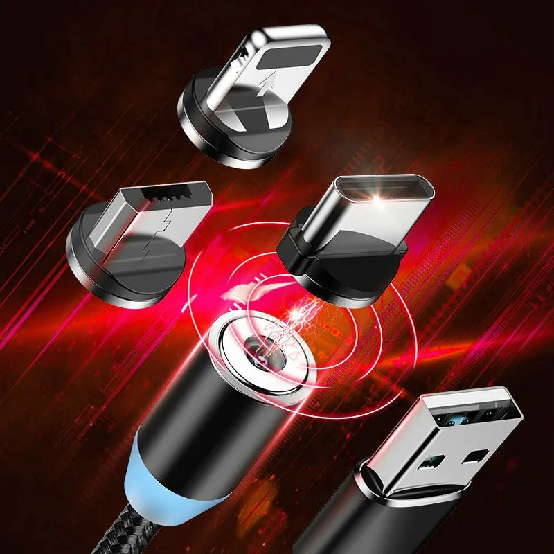 Магнитный кабель для быстрой зарядки Micro USB Type-C iPhone Samsung Xiaomi мобильный телефон