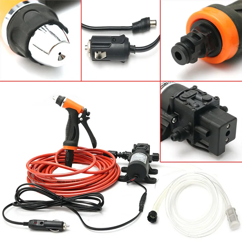 

12V 100W 160PSI High Pressure Self-priming Electric Car Wash Pump Portable Washing Machine Cigarette Lighter Water Pump Set