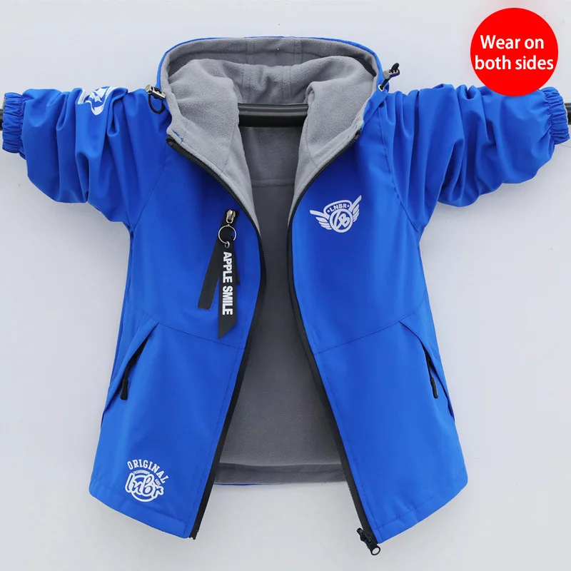 

Children Boys Girls Jacket Outfit Plus Cashmere 2019 New Autumn Winter Sportwear Clothes Windproof Fleece Outdoor Outerwear