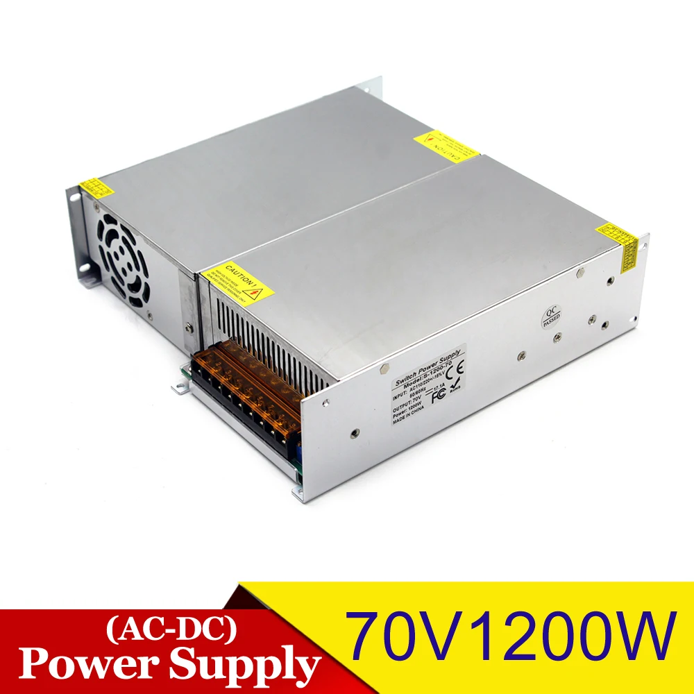 Источник питания dc70V 17.1A 1200 Вт источник питания Трансформатор 110 В 220 В переменного тока в постоянный 60 в адаптер питания для станка с ЧПУ CCTV мотор