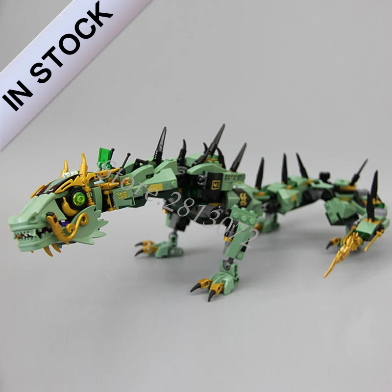 

In Stock Green Ninja Mech Dragon Model 10718 06051 573Pcs Building Blocks Bricks Toys Compatible with 70612 06051 Toys