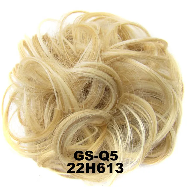 Jeedou Messy Chignon Donut Hair Bun Pad Elastic Hair Rope Rubber Band Synthetic Hairpiece Gary Brown Color 22H613