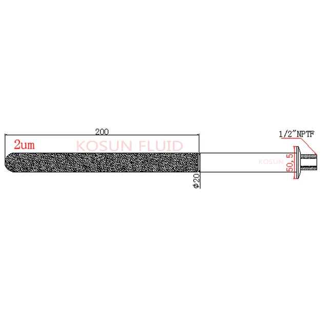 Stainless steel 2 micron  brewery Sintered Carbonation stone 1/2NPT BSP Tri clamp beer  carbonation stone / 2 3 5 um / aeration 8 inch  Long neck-4